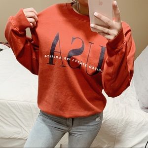 Brandy Melville Red ‘USA’ Crew Neck